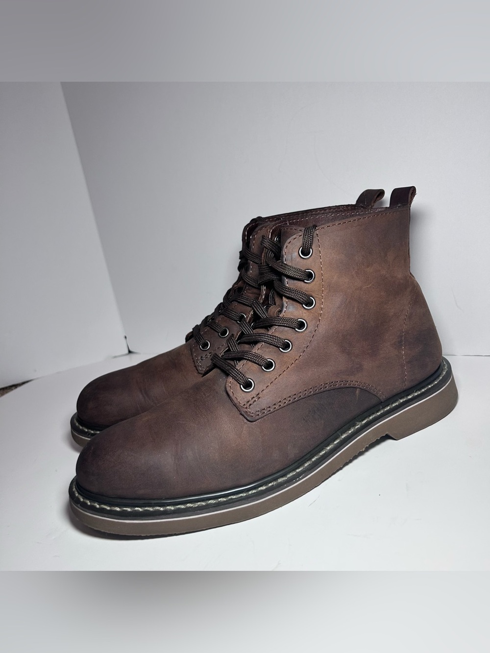 Golden Fox Boondocker 6” Men’s 8.5 Brown Leather Boot Crepe Sole